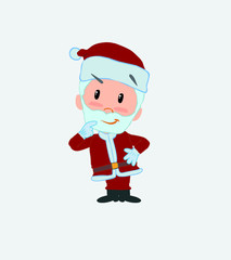Santa Claus thoughtful and happy.