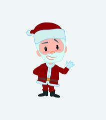 Santa Claus showing something in positive attitude.