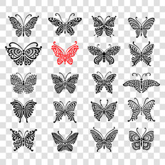 Ornate butterfly collection for your design