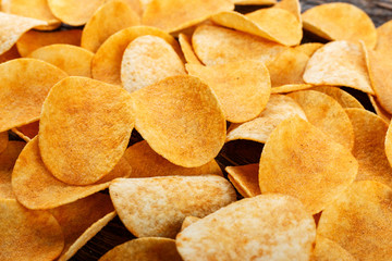 potato chips as background