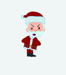 Santa Claus screams very angry.