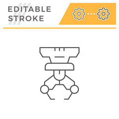 Robotic claw line icon