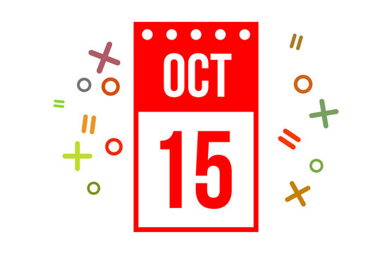 15 October Red Calendar Number