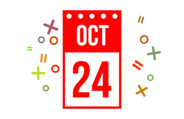 24 October Red Calendar Number