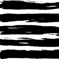 Fototapeta premium Black hand drawn brush lines on white background vector pattern.