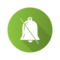 Notifications off flat design long shadow glyph icon