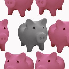 Seamless pattern with pigs.
