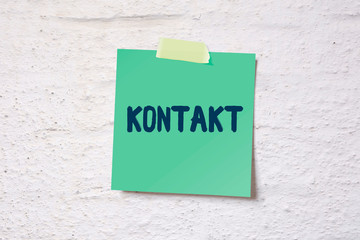 Kontakt - Post-it auf Wand