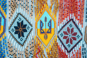 National decoration of Ukraine with beaded handmade.