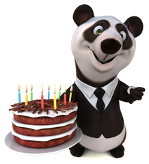 Fun panda - 3d illustration © Julien Tromeur