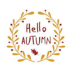 Obraz premium Vector cute autumn illustration in flat simple linear style