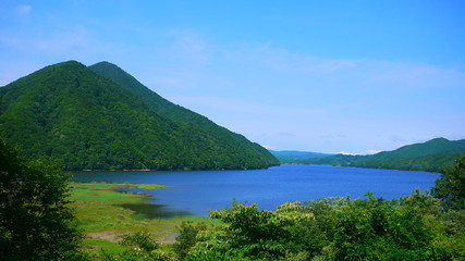 Fototapeta na wymiar 山と湖