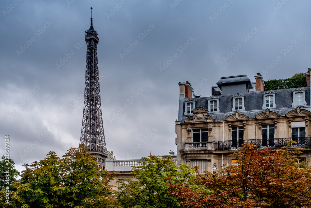 Wall mural views of eiffel tower paris