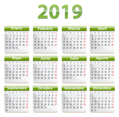 2019 Spanish calendar