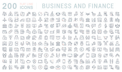 Fototapeta na wymiar Set Vector Line Icons of Business and Finance.