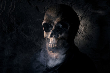 smoke comes from the skull