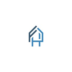 Letter FH for house logo icon monogram