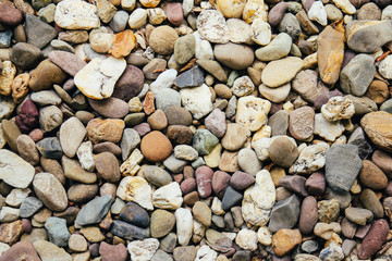 Brown pebbles stone background
