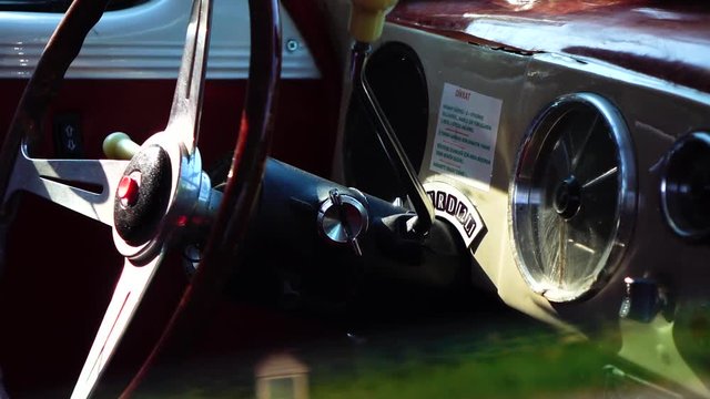 inside view of a classic car