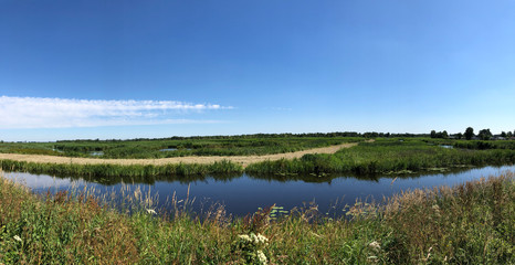 Panorama landscape in the Alde Feanen National Park
