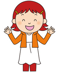 少女　手を広げる