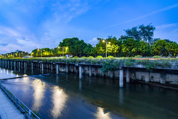 Night view of Buji River in Shenzhen