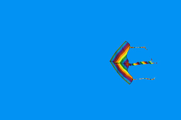 Rainbow kite on a colored background