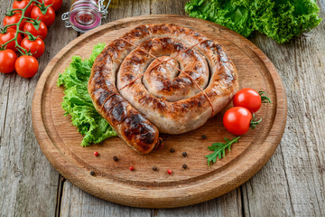 home fried sausage, Tasty and healthy food
