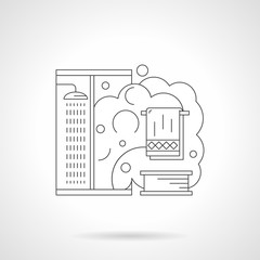 A hot shower detailed line vector illustration