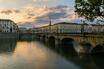 Torino, Ponte Vittorio Emanuele I con piazza Vittorio sullo sfondo