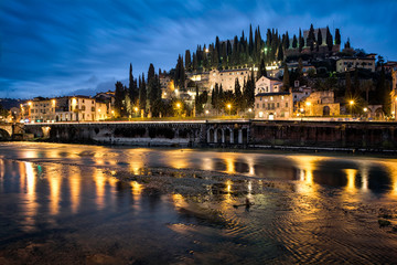 Fototapeta na wymiar Cityscape at Verona on river