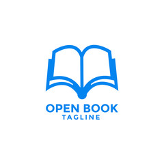 Open book logo icon design illustration template vector