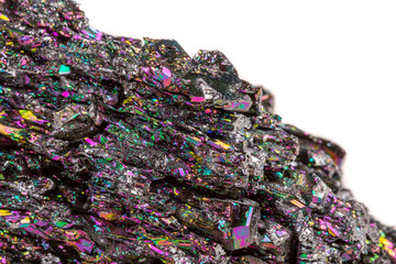 Macro mineral stone Carborundum on white background