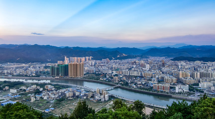 Night view of Tai Po County town, Meizhou	