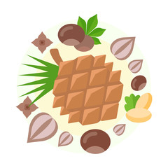 Vector Illustration of Nuts.