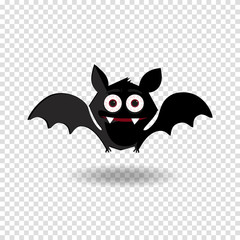 Halloween clip art character of happy bat flittermouse for kids party invitation