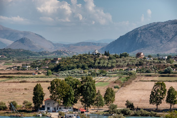Landscape from top of  Butrint ancient city in Albania