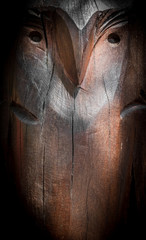 Wooden owl sculpture