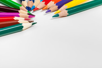 Education or back to school Concept. Close up macro shot of color pencil