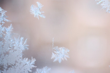 frost on window. winter weather