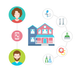 Vector illustration of the House