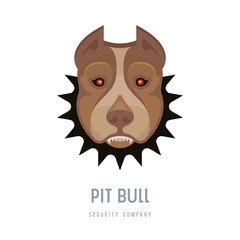 Vector Illustration of Pit Bull.