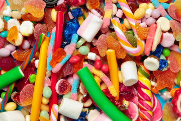 Different colorful fruit candy