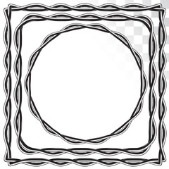 a set of frames of different shapes of braided wire. isolated on transparent background