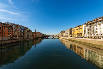 Arno River and Santa Trinita Bridge - Florence Italy