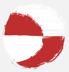 Greenland Circle Flag Vector Hand Painted with Rounded Brush