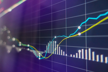 Stock exchange market graph. Finance, exconomic, business concept.