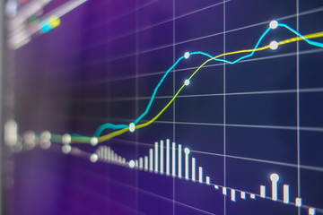 Stock exchange market graph. Finance, exconomic, business concept.