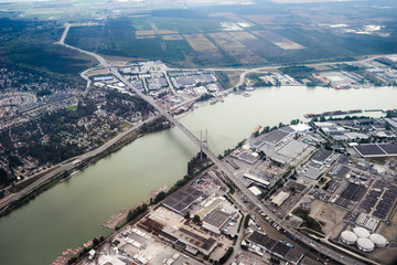 Aerial view of a bridge