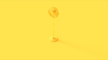 Yellow Office Cooling fan 3d illustration 3d render